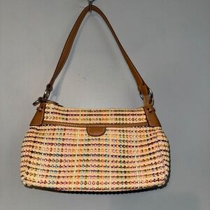 EUC Vintage Fossil Multicolor Woven Shoulder Bag Purse